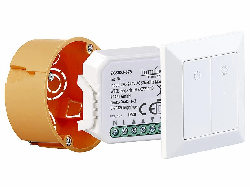 Luminea Home Control Rolladensteuerung:10er-Set WLAN-Unterputzmodule Für Smarte Rollladen, App & Sprachbefehl – Bild 5