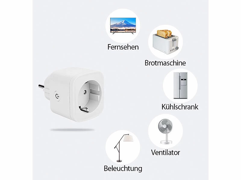 Luminea Home Control Funksteckdosen:WLAN-Steckdose, Apple-HomeKit-zertifiziert, Mit App & Sprachsteuerung – Bild 10
