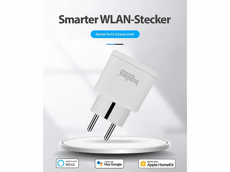 Luminea Home Control Funksteckdosen:WLAN-Steckdose, Apple-HomeKit-zertifiziert, Mit App & Sprachsteuerung – Bild 6