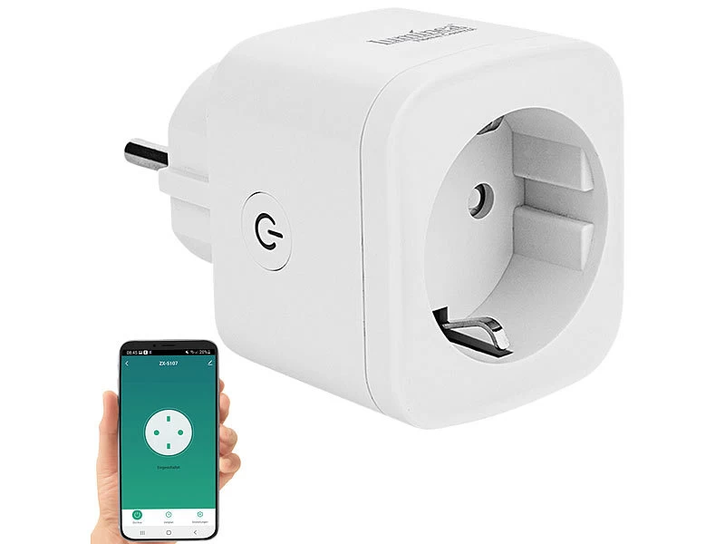 Luminea Home Control Funksteckdosen:WLAN-Steckdose, Apple-HomeKit-zertifiziert, Mit App & Sprachsteuerung – Bild 3