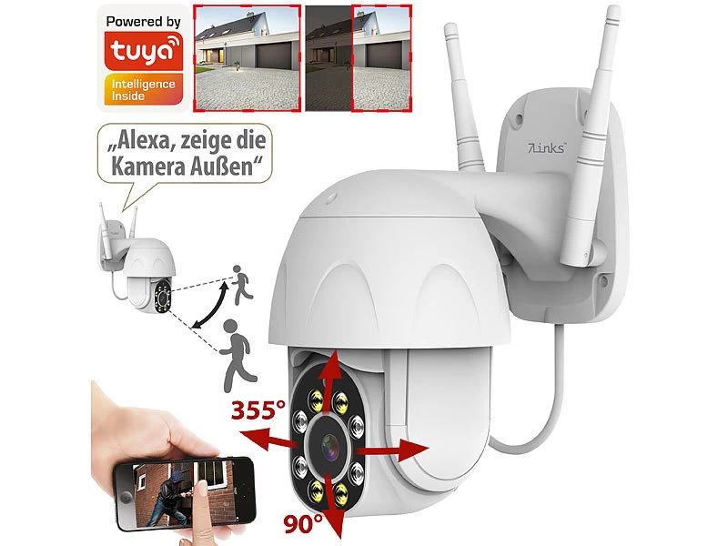 7links WLAN-IP-Kamera Mit Full HD, PT, Nachtsicht, Versandrückläufer – Bild 9