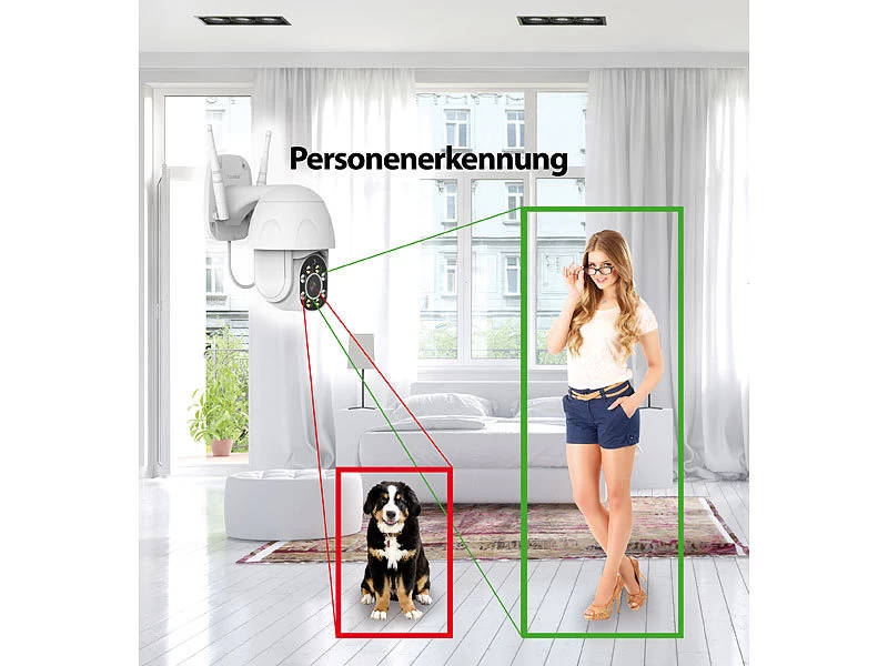 7links WLAN-IP-Kamera Mit Full HD, PT, Nachtsicht, Versandrückläufer – Bild 5