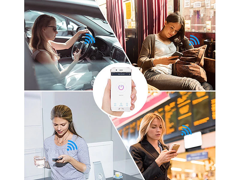 Luminea Home Control Smarte Steckdose:2er-Set WLAN-Steckdosen, Apple-HomeKit-zertifiziert, Sprachsteuerung – Bild 9