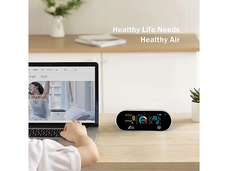 AGT Luftmesser:5in1-Akku-Luftqualitätsmesser, HCHO, PM1/2,5, Temperatur U.v.m., App – Bild 6