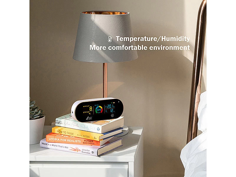 AGT Luftmesser:5in1-Akku-Luftqualitätsmesser, HCHO, PM1/2,5, Temperatur U.v.m., App – Bild 11