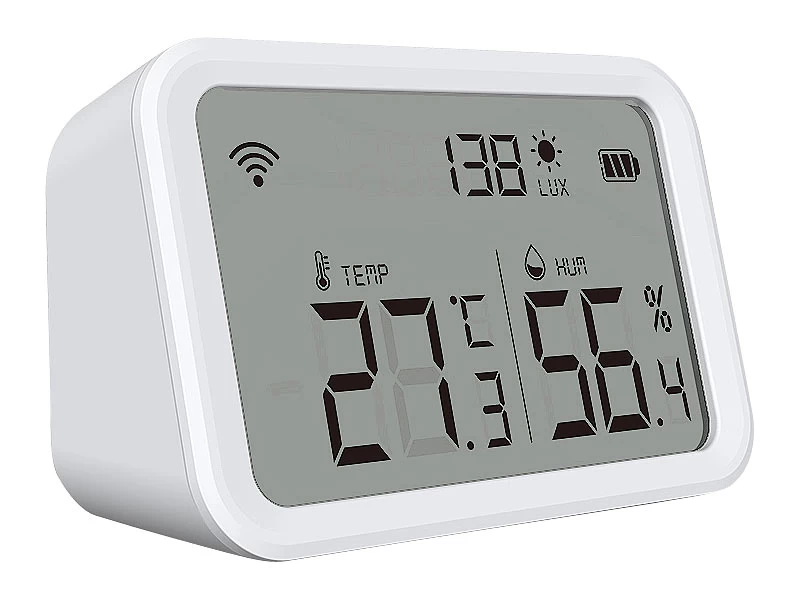 Luminea Home Control WLAN Temperatursensor:3in1-WLAN-Sensor Für Temperatur, Luftfeuchtigkeit Und Helligkeit, App – Bild 6