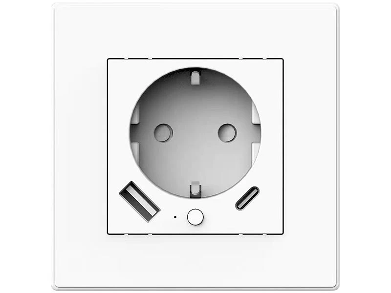 Luminea Home Control W LAN Steckdosen:5er-Set WLAN-Unterputzsteckdosen Mit App, Je 1x USB A, 1x USB C, 2 A – Bild 7