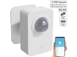 Luminea Home Control PIR Sensor:ZigBee-PIR-Bewegungsmelder, 8 M Reichweite, 128° Erfassungswinkel, App