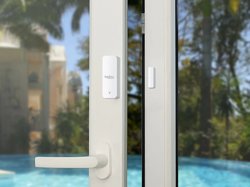 Luminea Home Control Alarmanlagen:3er-Set ZigBee-Tür- & Fensteralarm, Für Alexa, GA Und Siri, App – Bild 4