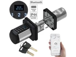 VisorTech Zylinderschloss:Elektronischer Tür-Schließzylinder, Code, 2 Schlüssel, Bluetooth, IP44