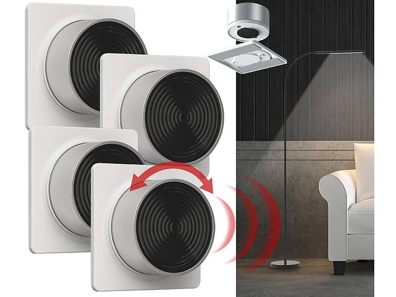 Luminea Home Control Funkdimmer:4er-Set Mobile Lichtschalter & Dimmer Für Lampen LAV-165/175.rgbw – Bild 2