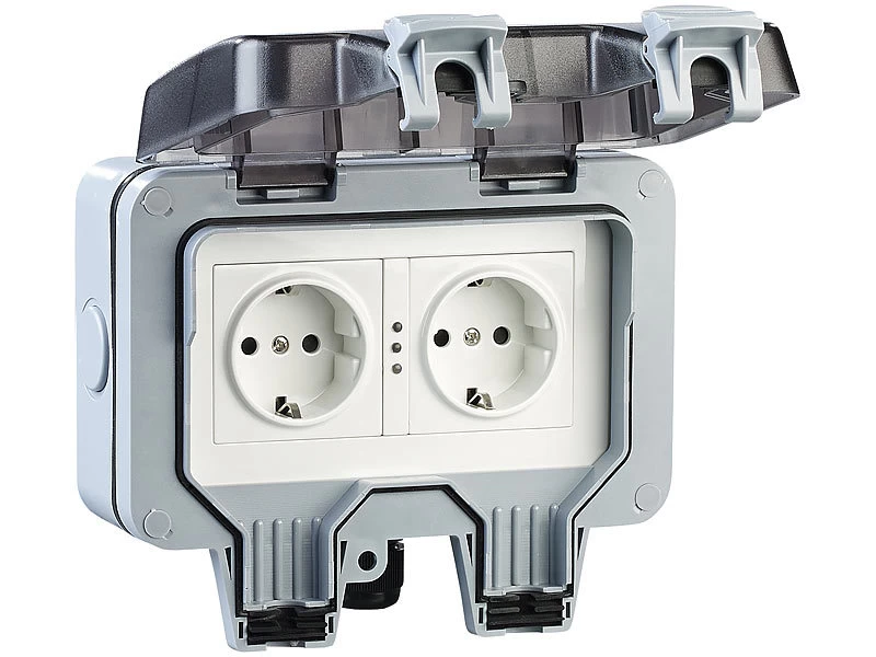 Luminea Home Control WLAN Steckdose:Outdoor-WLAN-Aufputz-Doppelsteckdose, Sprachbefehl, Strommessung, App – Bild 11