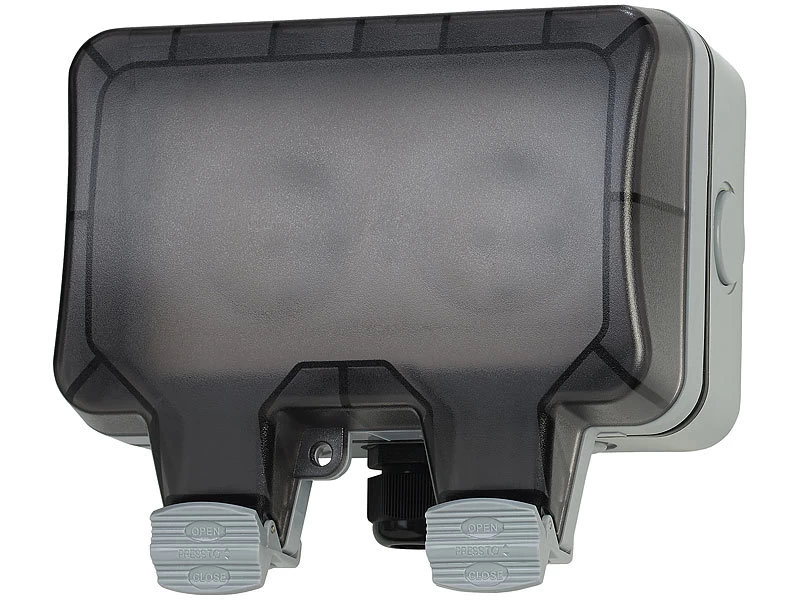 Luminea Home Control WLAN Steckdose:Outdoor-WLAN-Aufputz-Doppelsteckdose, Sprachbefehl, Strommessung, App – Bild 8