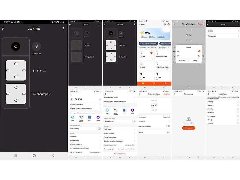 Luminea Home Control WLAN Steckdose:Outdoor-WLAN-Aufputz-Doppelsteckdose, Sprachbefehl, Strommessung, App – Bild 5
