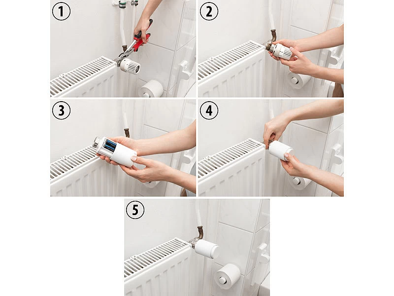 Revolt Heizungsthermostate:6er-Set Programmierbare Heizkörper-Thermostate Mit WLAN-Gateway & App – Bild 6