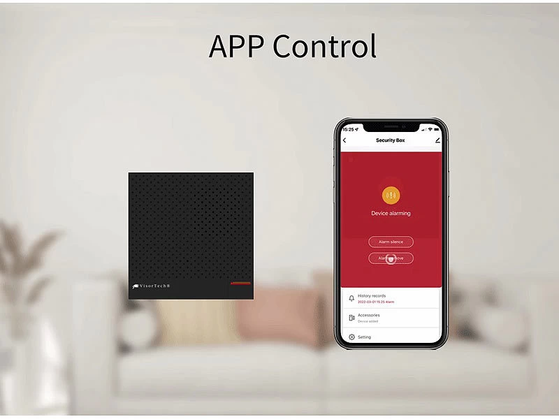 VisorTech Drahtlose Alarmanlage:9-teiliges Funk-Alarmanlagen-Set Mit 7 Sensoren, SOS-Taster, WLAN, App – Bild 17