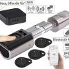 VisorTech Türschloss:Elektronischer Tür-Schließzylinder Mit WLAN-Gateway, Fingerscan, App