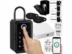 Xcase Tresor:Smarter Schlüssel-Safe & WLAN-Gateway, PIN Per Touch-Keys, Fingerprint