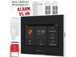 VisorTech Alarm:5-tlg. Funk-Alarmanlage: 2 Sensoren, 2 Fernbedienungen, GSM, WLAN, App