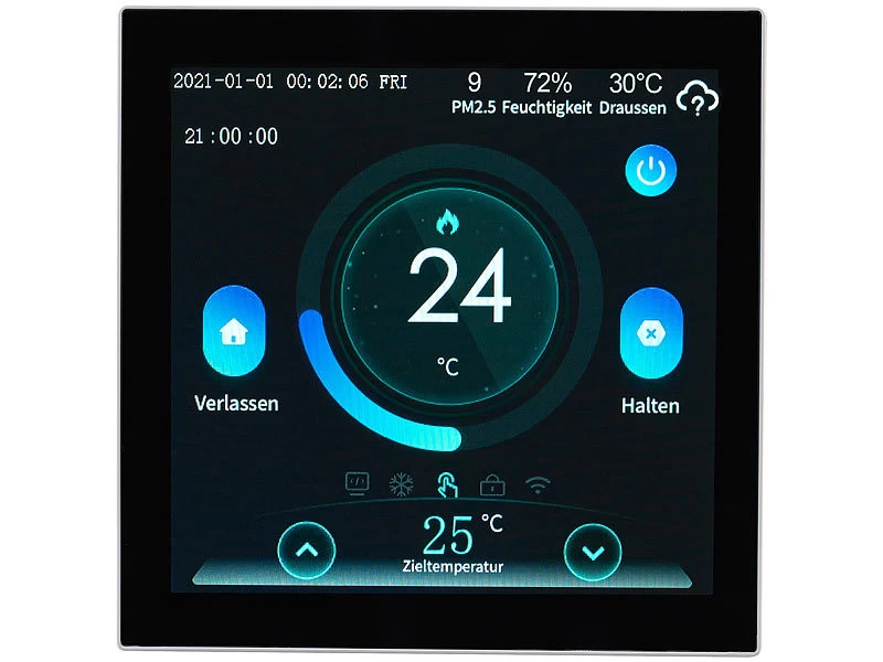 Revolt Thermostat Heizung WLAN:2er-Set WLAN-Thermostate Für Fußbodenheizungen, Touchdisplay – Bild 9