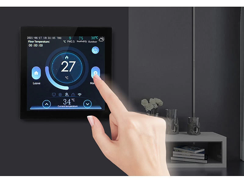 Revolt Thermostat Heizung WLAN:2er-Set WLAN-Thermostate Für Fußbodenheizungen, Touchdisplay – Bild 5