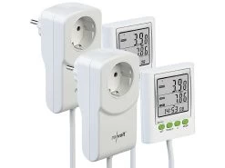 Revolt Stromzähler:2er-Set Energiekosten-Messer & Stromverbrauchs-Zähler, 2 Tarife