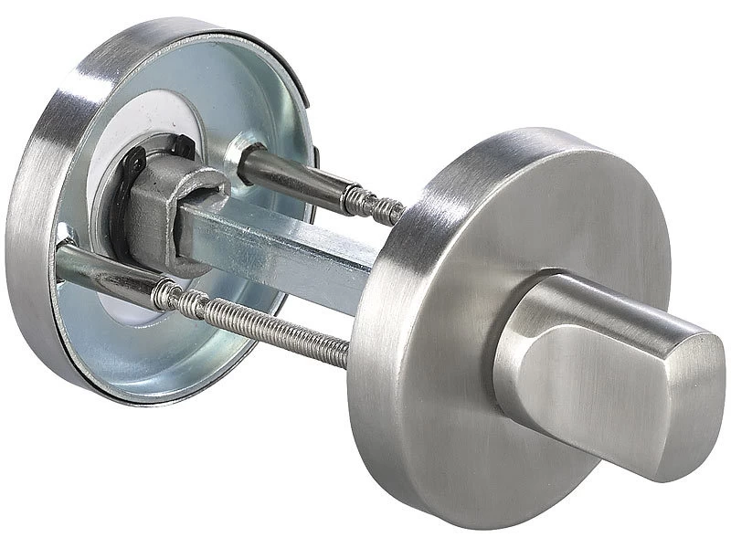 AGT Edelstahl-Türbeschlag:Edelstahl-Rosetten-Set Für Bad & WC, Drehknopf, Besetzt-Anzeige, Rund – Bild 5