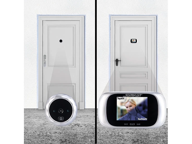 Somikon Türspion Ohne Bohren:Digitale Türspion-Kamera Mit 7,1-cm-Farbdisplay (2,8") Und Nachtsicht – Bild 4