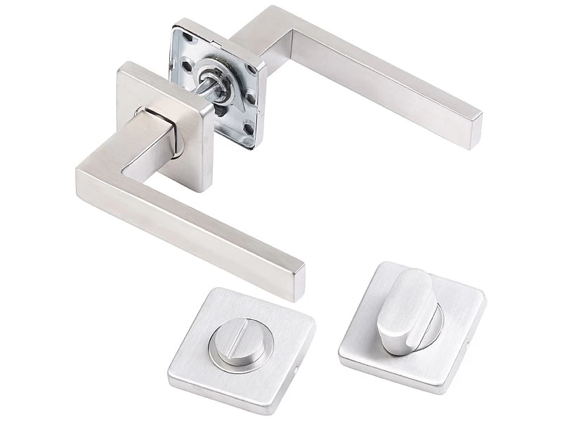 AGT Türbeschlag Rostfrei:8er-Set Edelstahl-Türbeschläge Für Alle Innen-Türen, Mit 8 Türklinken – Bild 13