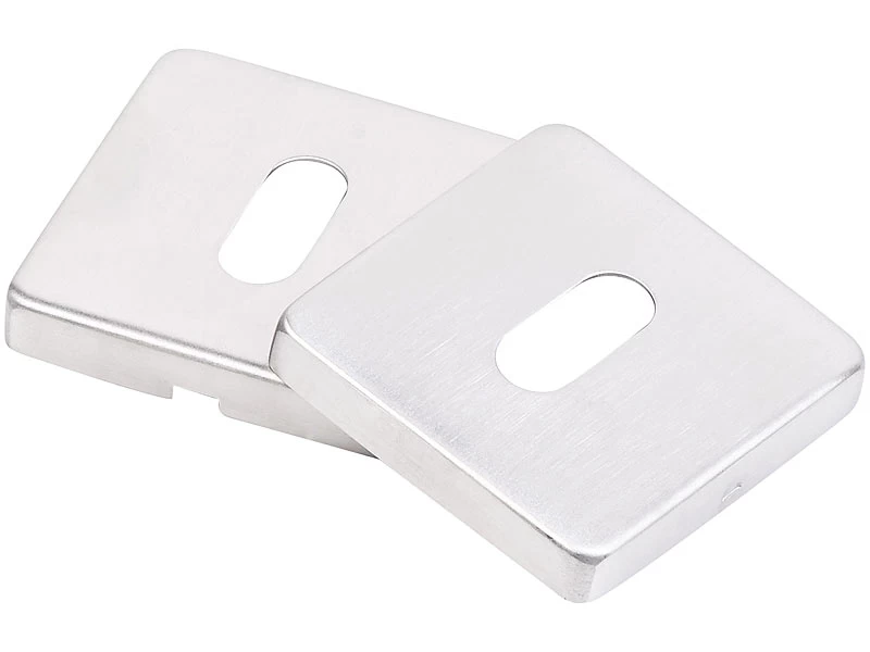 AGT Rostfreie Türbeschläge:6er-Set Edelstahl-Türbeschlag Mit 6 Klinken & Rosetten, Eckig, Silbern – Bild 5