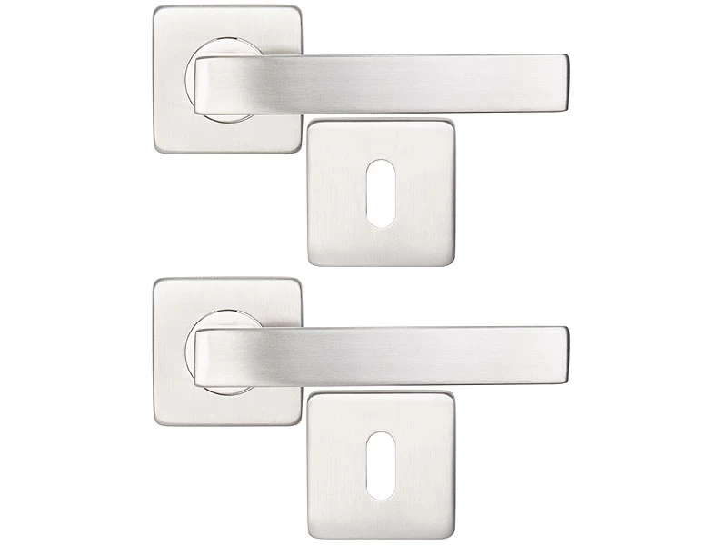 AGT Türbeschlag Rostfrei:8er-Set Edelstahl-Türbeschläge Für Alle Innen-Türen, Mit 8 Türklinken – Bild 11