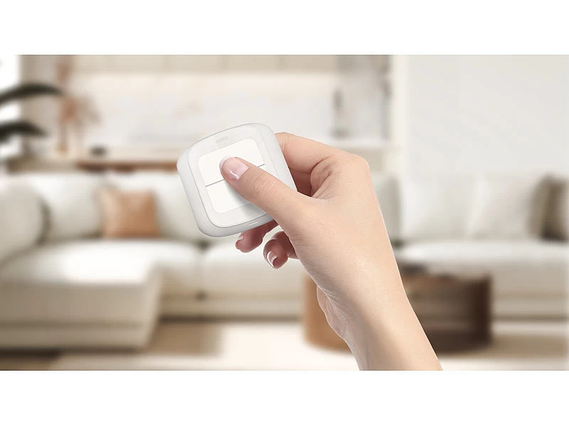 Luminea Home Control Smarthome Taster:4er-Set Smarte WLAN-Fernbedienung Mit 2 Tasten, Licht & Szenen Steuern – Bild 7