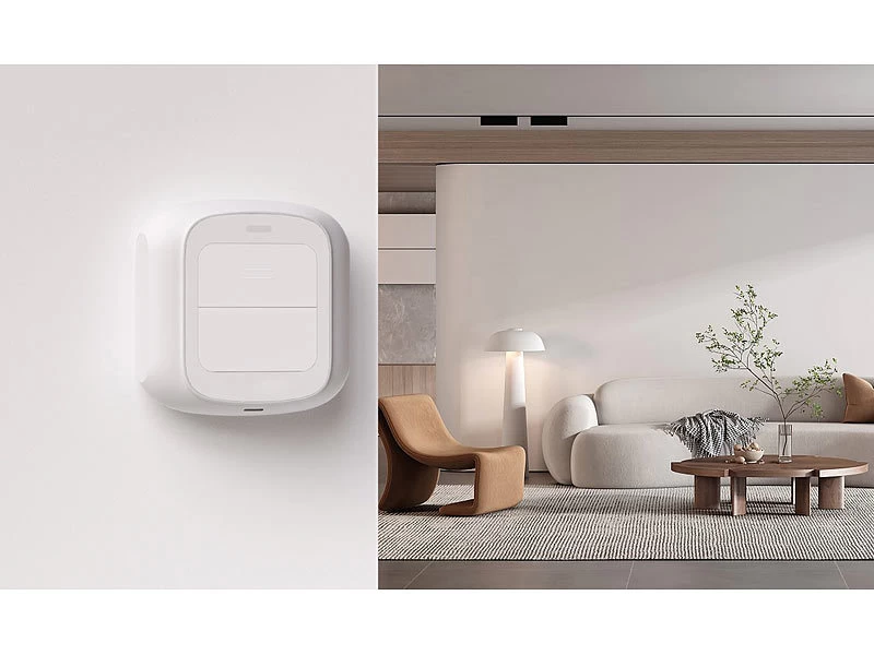 Luminea Home Control Funk Lichtschalter:2er-Set Smarte WLAN-Fernbedienung Mit 2 Tasten, Licht & Szenen Steuern – Bild 8